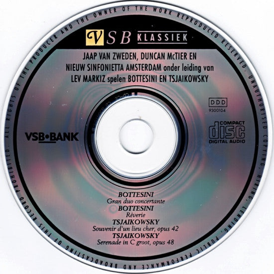 Jaap van Zweden, Duncan McTier En Nieuw Sinfonietta Amsterdam Onder Leiding Van Lev Markiz : Giovanni Bottesini • Pyotr Ilyich Tchaikovsky : Bottesini • Tsjaikovsky (CD, Album)