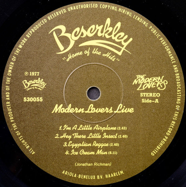 Jonathan Richman & The Modern Lovers : Live (LP, Album)