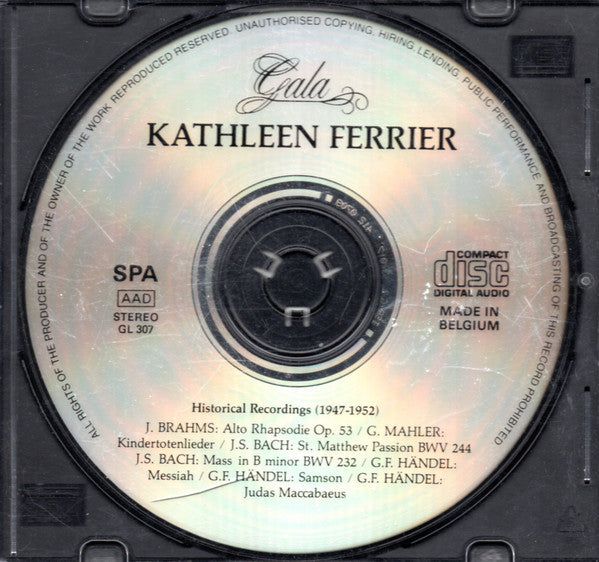 Kathleen Ferrier : Historical Recordings (1947-1952) (CD, Comp, RM)