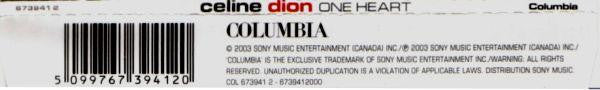 Céline Dion : One Heart (CD, Maxi)