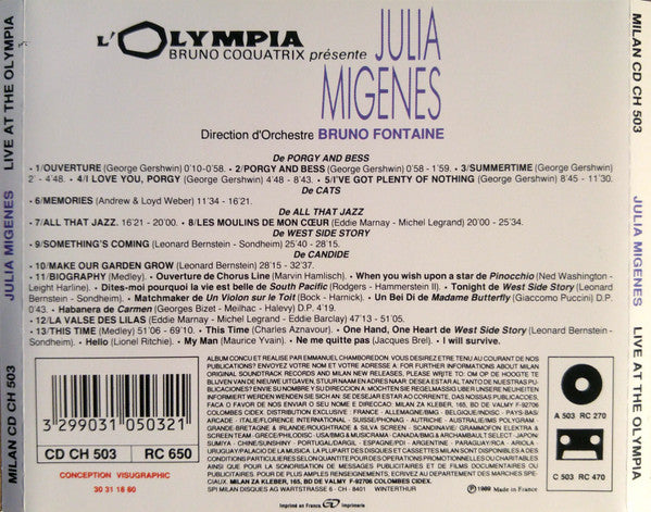 Julia Migenes : Live At The Olympia (CD, Album)