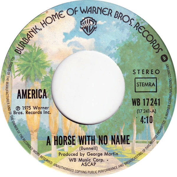 America (2) : A Horse With No Name / I Need You (7", Single, RE)