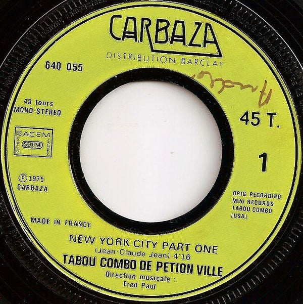 Tabou Combo : New York City (7", Single, Inj)