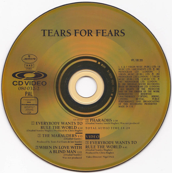 Tears For Fears : Everybody Wants To Rule The World (CDV, 5", Single, PAL)