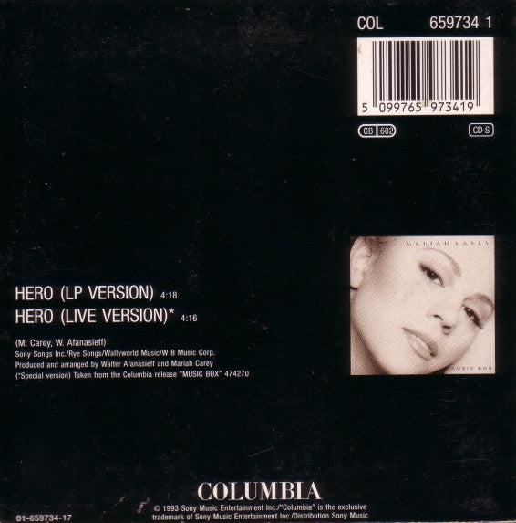 Mariah Carey : Hero (CD, Single, Car)