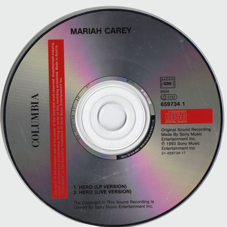 Mariah Carey : Hero (CD, Single, Car)