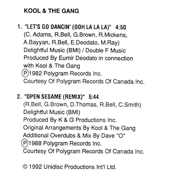 Kool & The Gang : Let's Go Dancin' (Ooh La La La) / Open Sesame (Remix) (CD, Single)