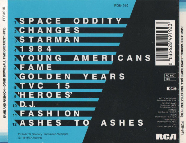 David Bowie : Fame And Fashion (David Bowie's All Time Greatest Hits) (CD, Comp, RM)