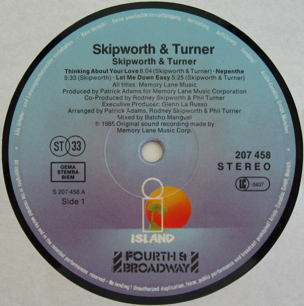 Skipworth & Turner : Skipworth & Turner (LP, Album)