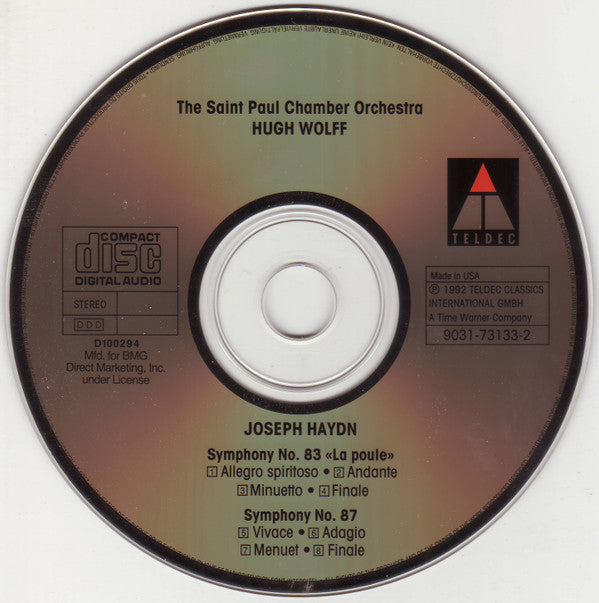 Joseph Haydn, The Saint Paul Chamber Orchestra, Hugh Wolff : Symphony No. 83 «La Poule» / Symphony No. 87 (CD, Club)