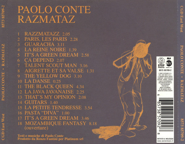 Paolo Conte : Razmataz (CD, Album)