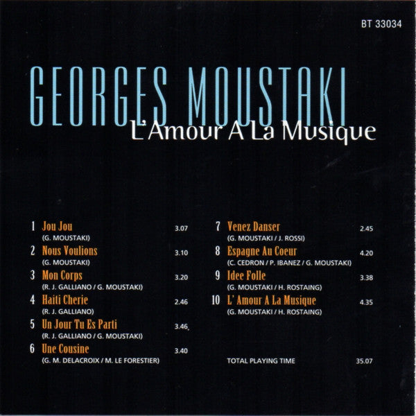 Georges Moustaki : L'Amour A La Musique (CD, Album, RE)