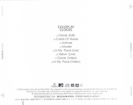 Coldplay : Clocks (CD, EP, Enh)