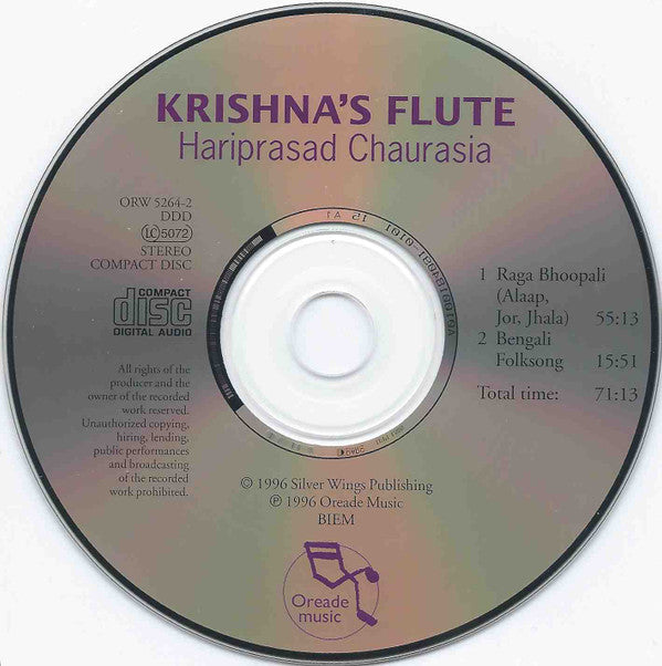 Hariprasad Chaurasia : Krishna's Flute (CD, Album)