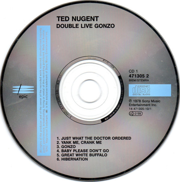 Ted Nugent : Double Live Gonzo (2xCD, Album, RM, RP)