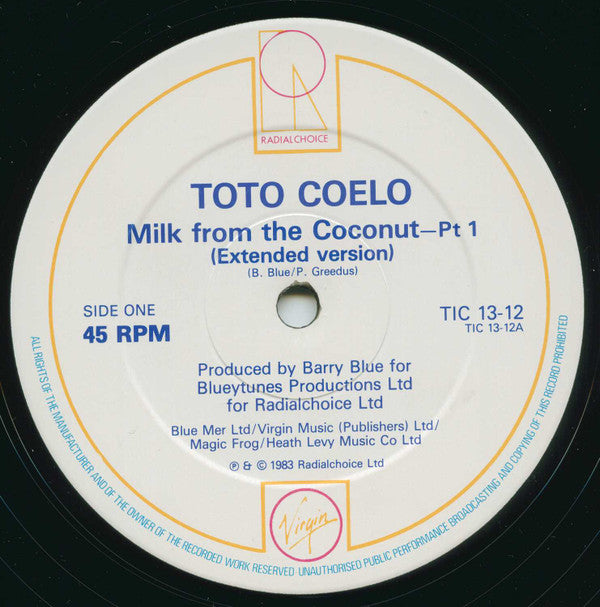 Toto Coelo : Milk From The Coconut (12")