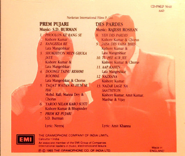 S. D. Burman / Rajesh Roshan : Prem Pujari / Des Pardes (CD, Comp)
