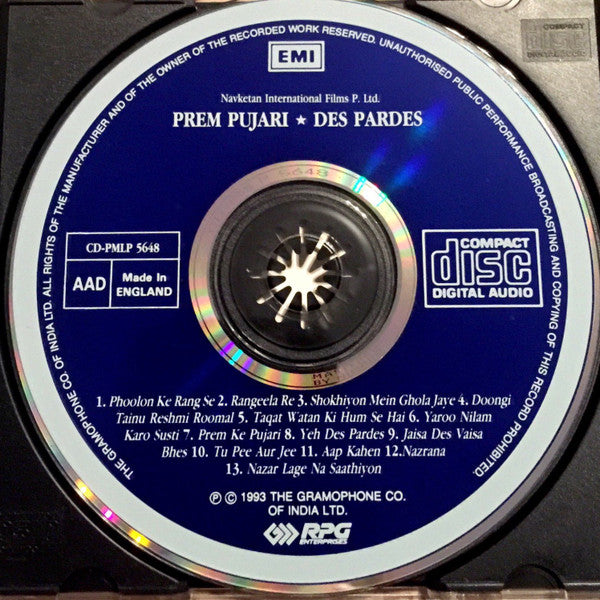 S. D. Burman / Rajesh Roshan : Prem Pujari / Des Pardes (CD, Comp)