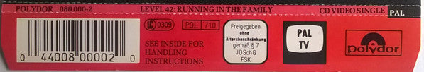 Level 42 : Running In The Family (CDV, 5", Single, PAL)