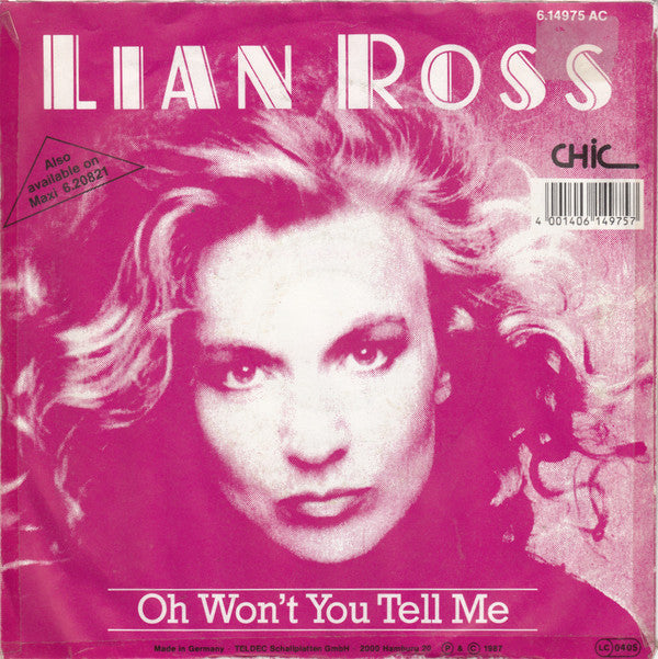 Lian Ross : Oh Won't You Tell Me (7", Single)