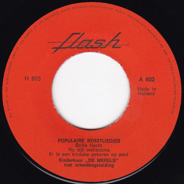 Kinderkoor "De Merels" : Populaire Kerstliedjes (7", Single)