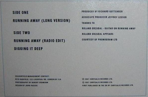 The Colourfield : Running Away (12", Single)