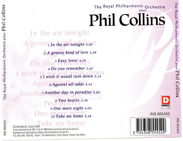 Royal Philharmonic Orchestra , Conducted By  Louis Clark : Plays Phil Collins (CD)