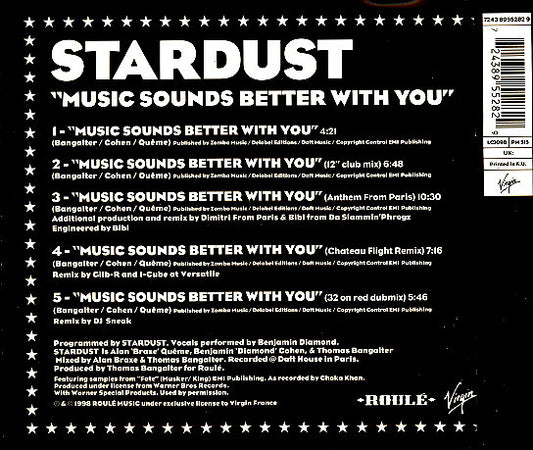Stardust : Music Sounds Better With You (CD, Maxi)