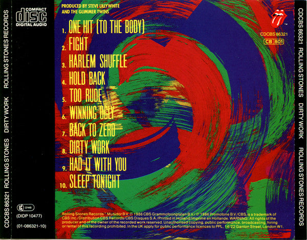 The Rolling Stones : Dirty Work (CD, Album, M/Print)