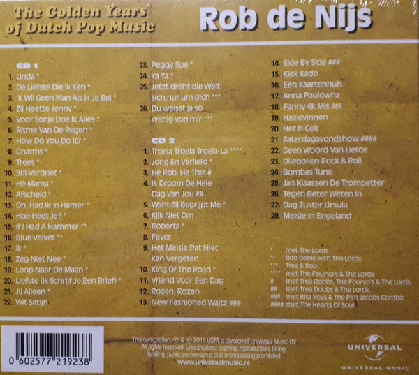 Rob de Nijs : The Golden Years Of Dutch Pop Music (A&B Kanten 1962-1973) (2xCD, Comp)