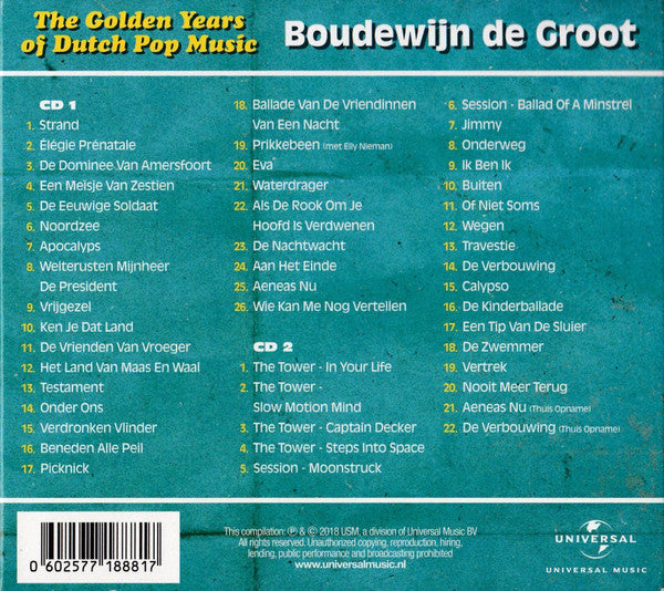 Boudewijn de Groot : The Golden Years Of Dutch Pop Music (A&B Kanten 1964-1984) (2xCD, Comp)