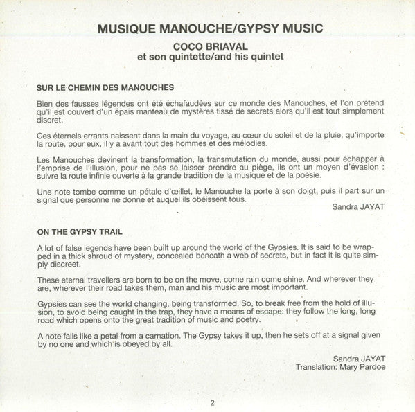 Coco Briaval : Musique Manouche = Gypsy Music (CD, Album, RE)
