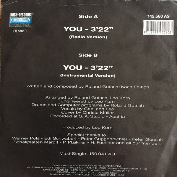 Curacao : You (7", Single)