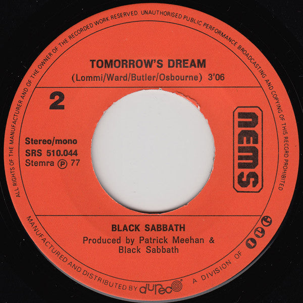 Black Sabbath : Paranoid (7", Single, RE)
