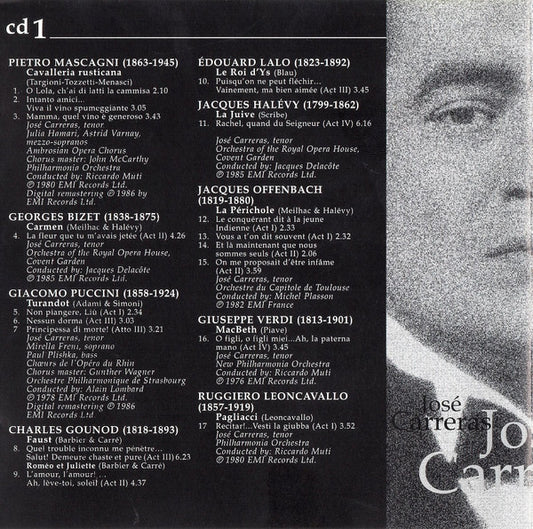 José Carreras : Great Opera Tenors (2xCD, Comp)