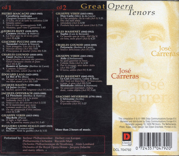 José Carreras : Great Opera Tenors (2xCD, Comp)