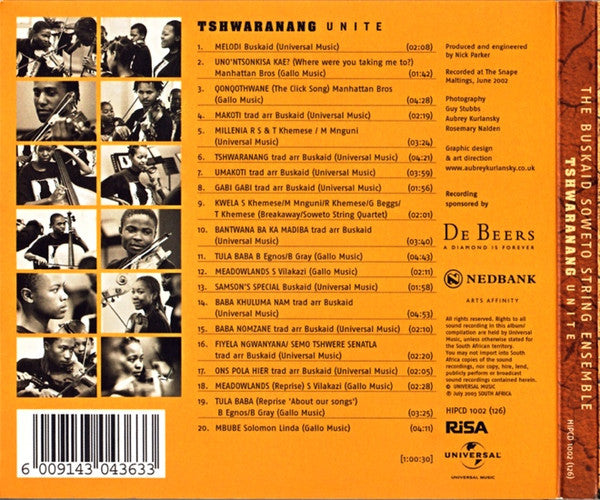 The Buskaid Soweto String Project : Tshwaranang - Unite (CD, Album, Dig)