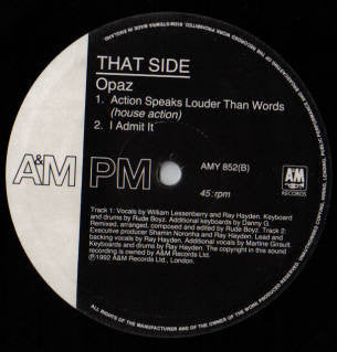Opaz : Action Speaks Louder Than Words (2 Step Action) (12")
