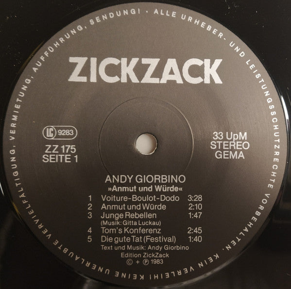 Andy Giorbino : Anmut Und Würde (LP, Album)
