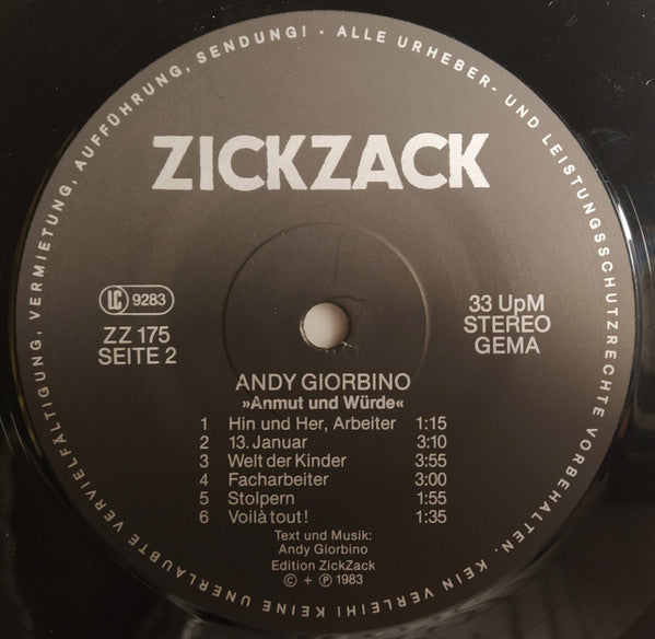 Andy Giorbino : Anmut Und Würde (LP, Album)