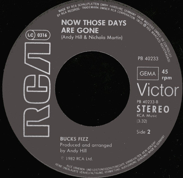 Bucks Fizz : You And Your Heart So Blue (7", Single)