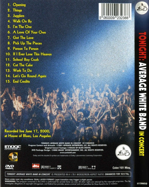 Average White Band : Tonight: Average White Band In Concert (DVD-V, Multichannel, PAL)