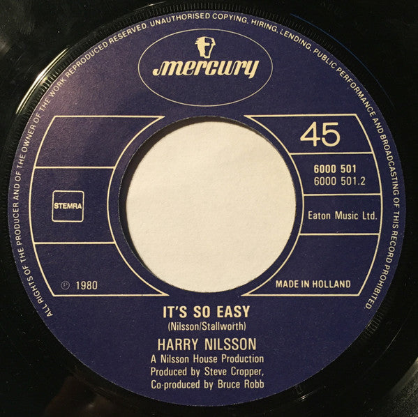 Harry Nilsson : I Don't Need You (7", Single)