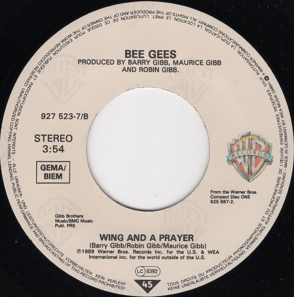Bee Gees : Ordinary Lives (7", Single)