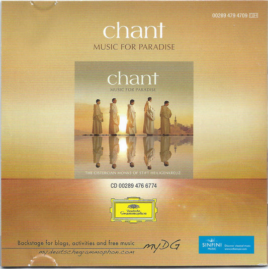 The Cistercian Monks Of Stift Heiligenkreuz, Timna Brauer & Elias Meiri Ensemble : Chant - For Peace (CD, Album)