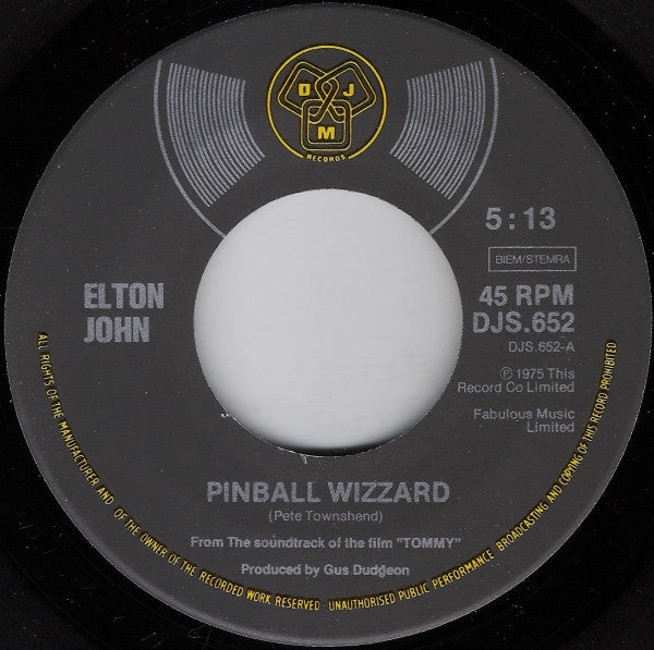 Elton John : Pinball Wizard (7", Single)