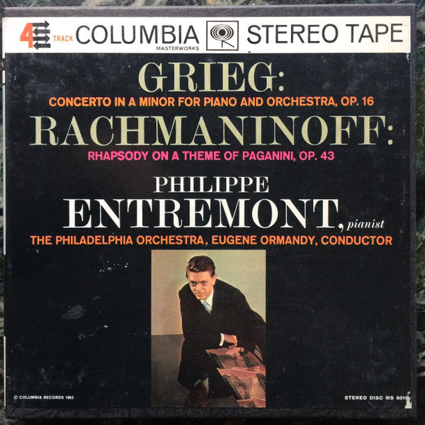 Edvard Grieg, Sergei Vasilyevich Rachmaninoff - Philippe Entremont, The Philadelphia Orchestra, Eugene Ormandy : Concerto & Rhapsody (Reel, 4tr Stereo, 7" Reel)
