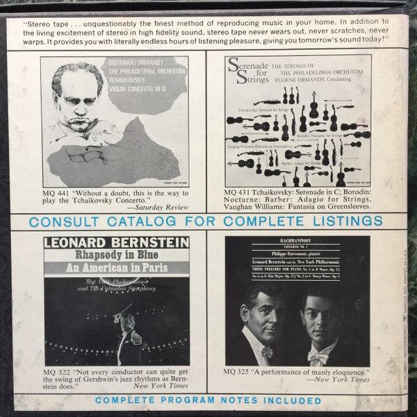 Edvard Grieg, Sergei Vasilyevich Rachmaninoff - Philippe Entremont, The Philadelphia Orchestra, Eugene Ormandy : Concerto & Rhapsody (Reel, 4tr Stereo, 7" Reel)