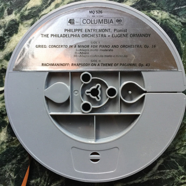 Edvard Grieg, Sergei Vasilyevich Rachmaninoff - Philippe Entremont, The Philadelphia Orchestra, Eugene Ormandy : Concerto & Rhapsody (Reel, 4tr Stereo, 7" Reel)
