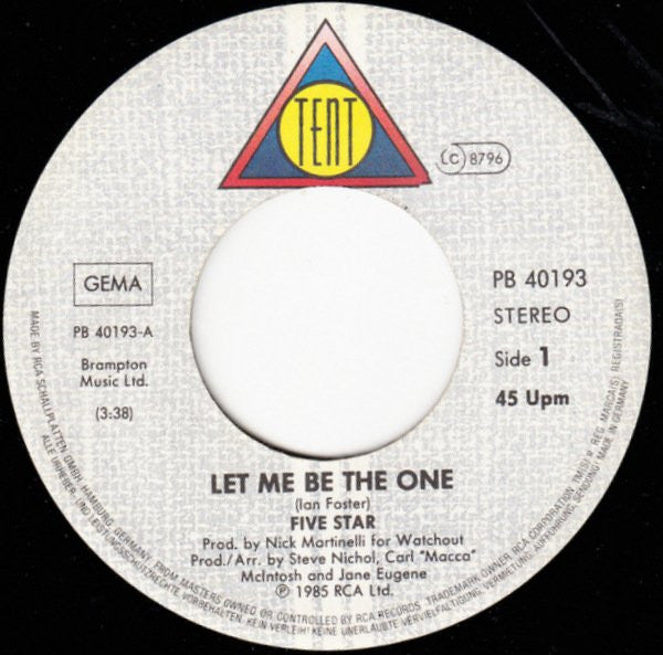 Five Star : Let Me Be The One (7", Single)